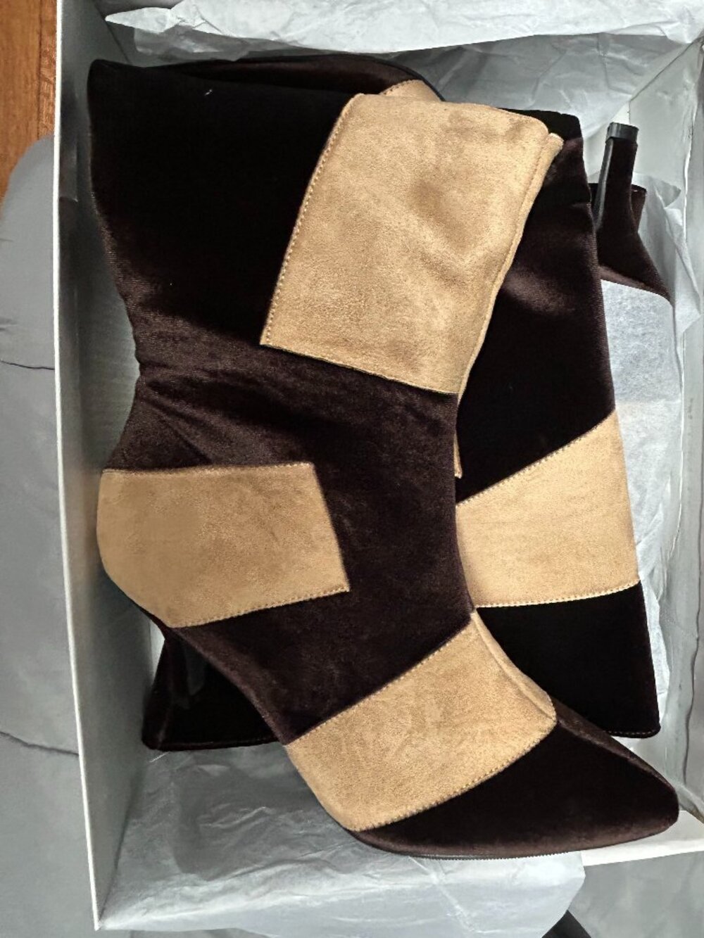 Suede Brown and Beige Boots